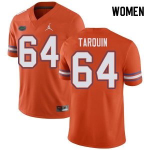 Women's Florida Gators #64 Michael Tarquin NCAA Jordan Brand Orange Authentic Stitched College Football Jersey GVC1362CX